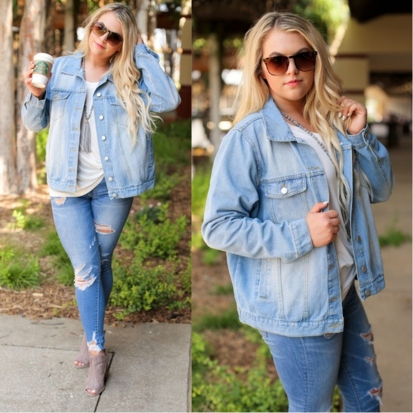 PLUS Light Denim Jean Jacket - Picture 2 of 3